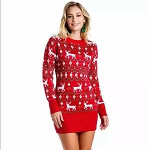 Tipsy Elves Christmas Sweater Dress M